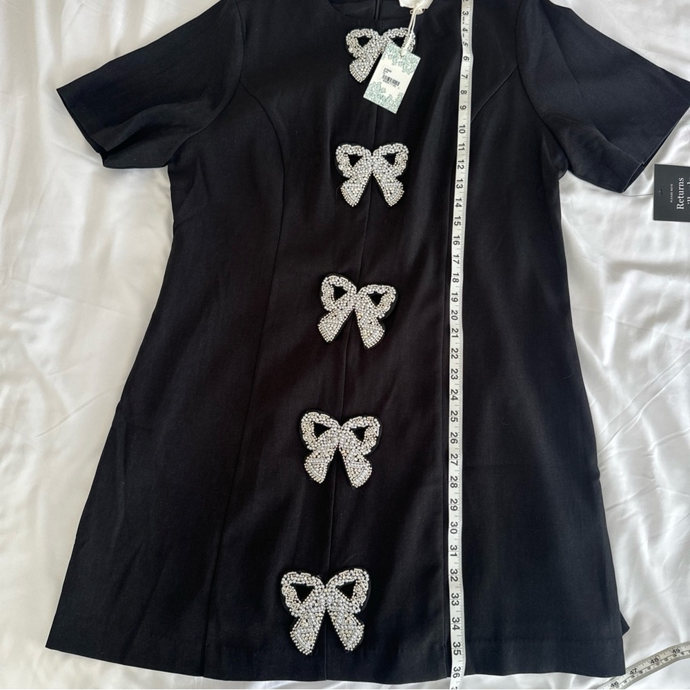 NWT Hyacinth House Beaded Bows‎ Bernadette Mini Dress Black Women's XXL - Picture 6 of 10